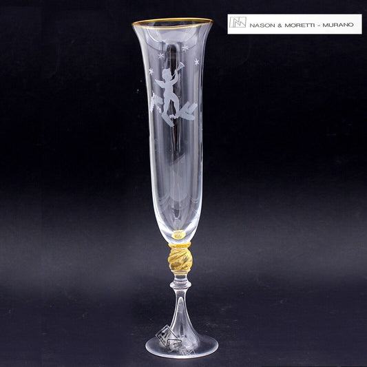 Flute in vetro per champagne bicchiere a calice Cherubino NASON e MORETTI Natale Categoria  Vetri e Cristalli