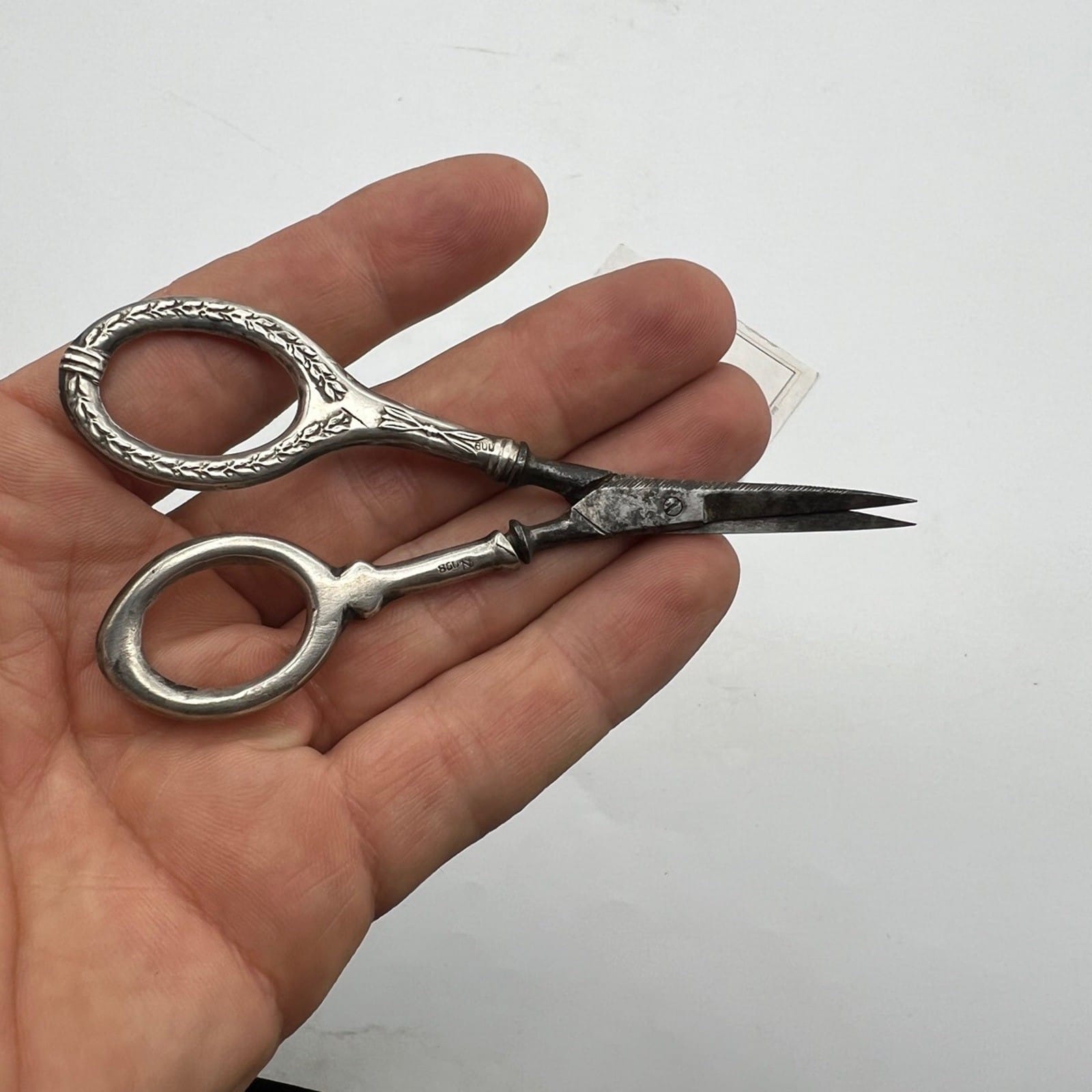 Forbici antiche con manico in Argento 800 da Manicure o Sarta primi 900 Categoria  Attrezzi e Strumenti
