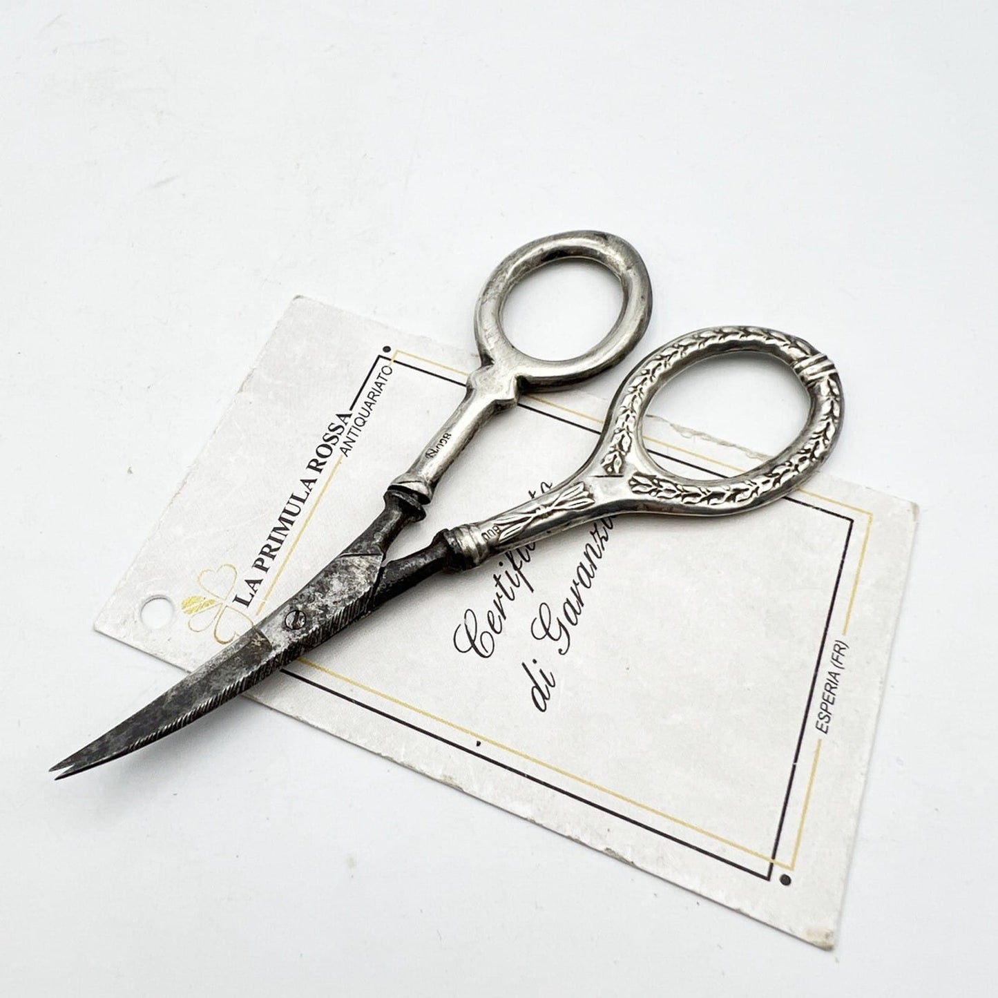 Forbici antiche con manico in Argento 800 da Manicure o Sarta primi 900 Categoria  Attrezzi e Strumenti