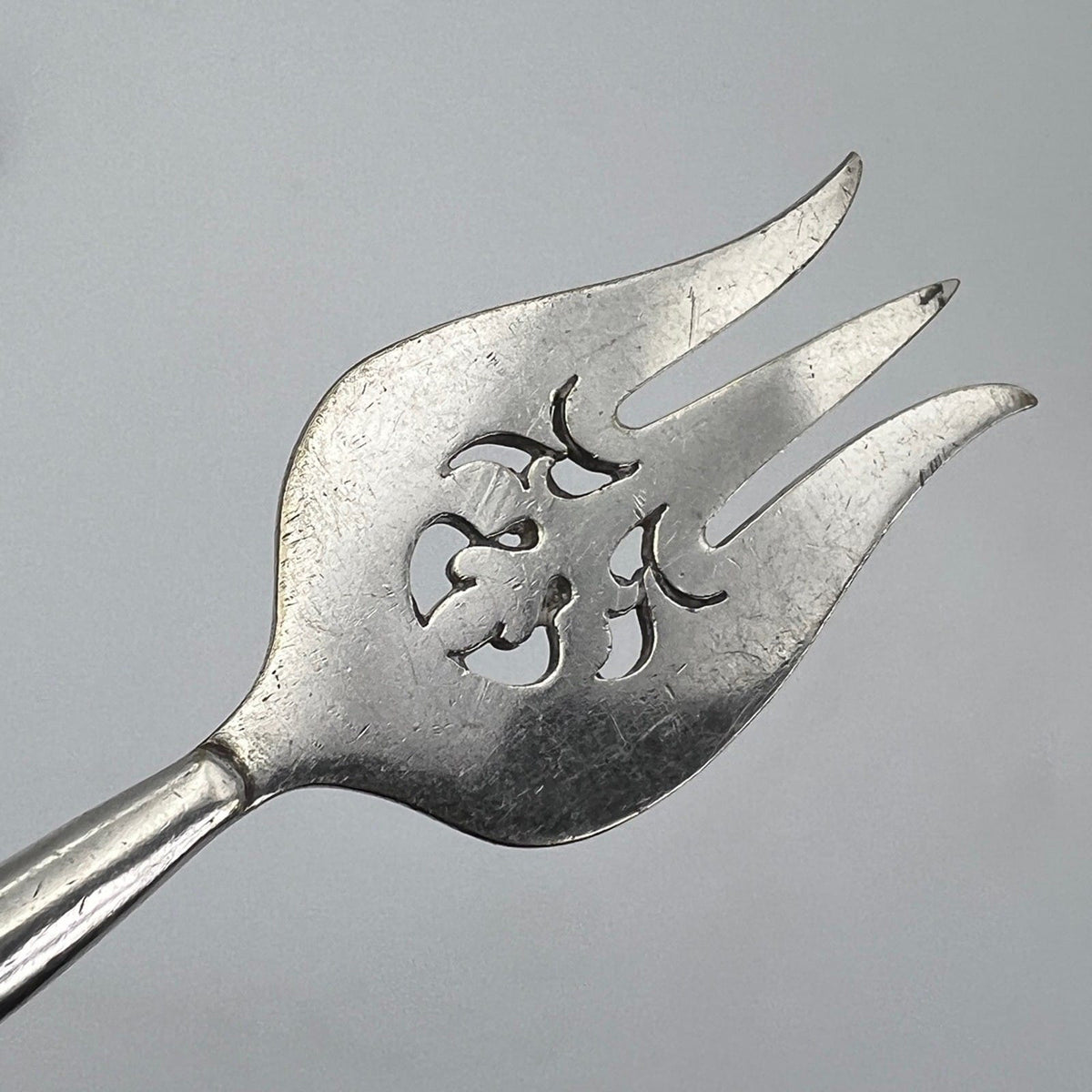 Forchetta antica da cocktail posata in Argento e Sheffield 1920 Bachelite Verde Categoria  Sheffield & Argento