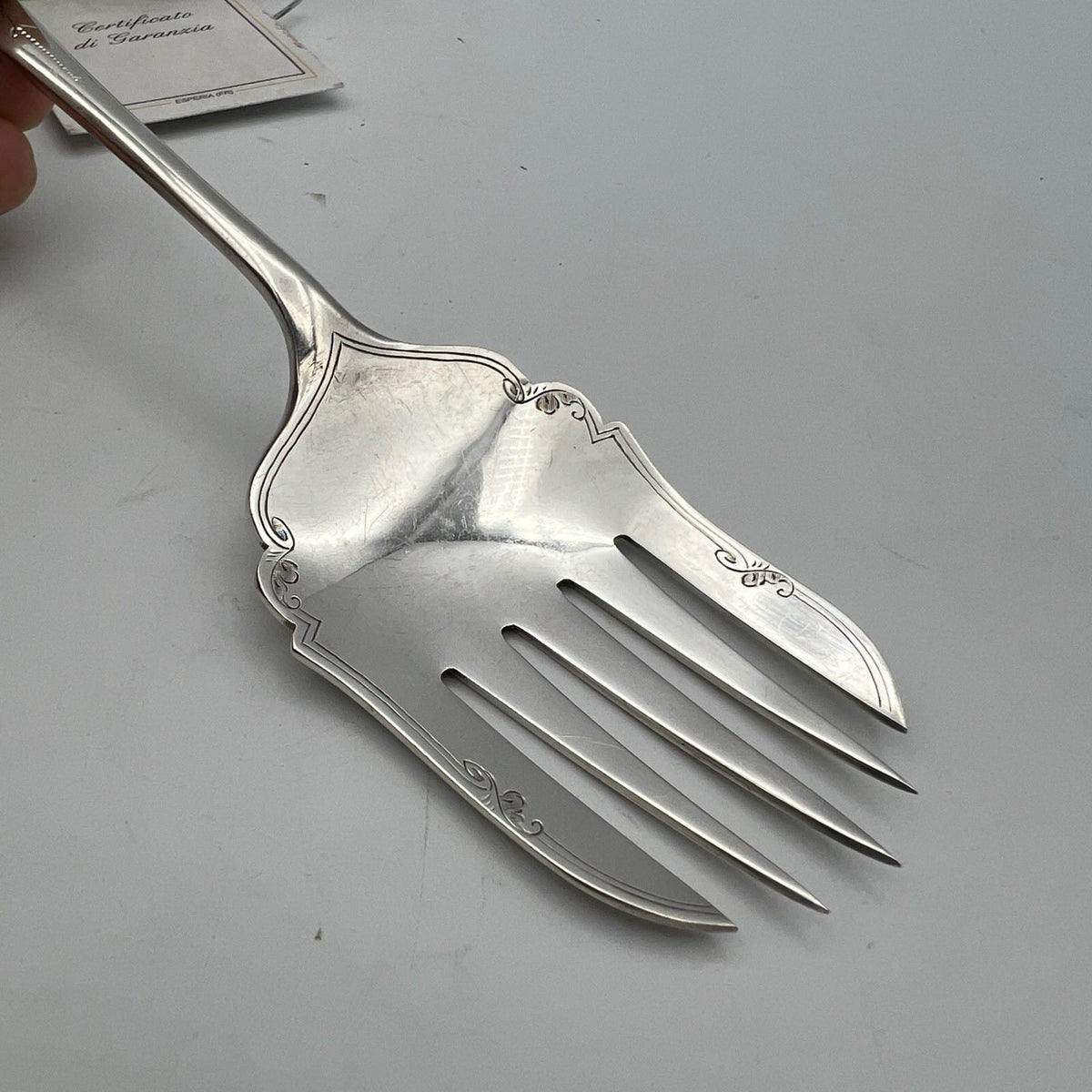 Forchetta antica forchettone per pesce in Argento Sheffield posata inglese '20 Categoria  Sheffield & Argento