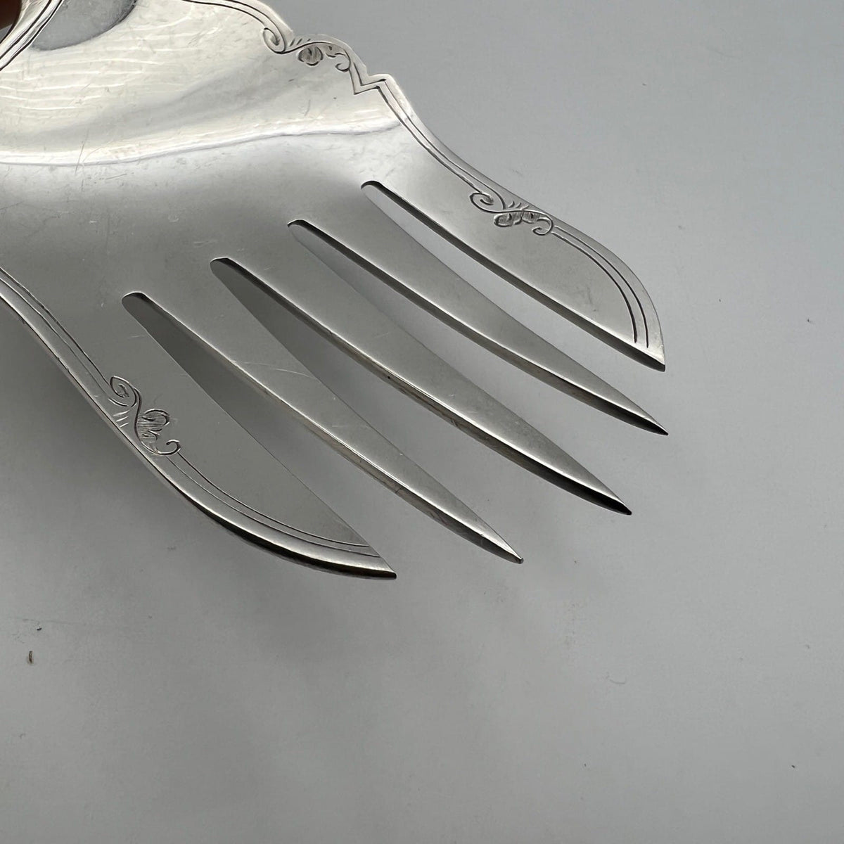 Forchetta antica forchettone per pesce in Argento Sheffield posata inglese '20 Categoria  Sheffield & Argento