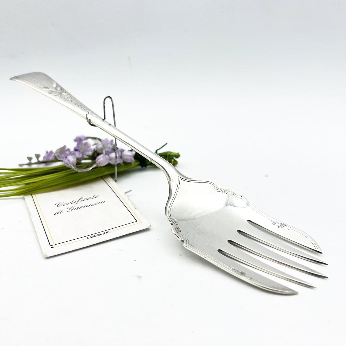 Forchetta antica forchettone per pesce in Argento Sheffield posata inglese '20 Categoria  Sheffield & Argento