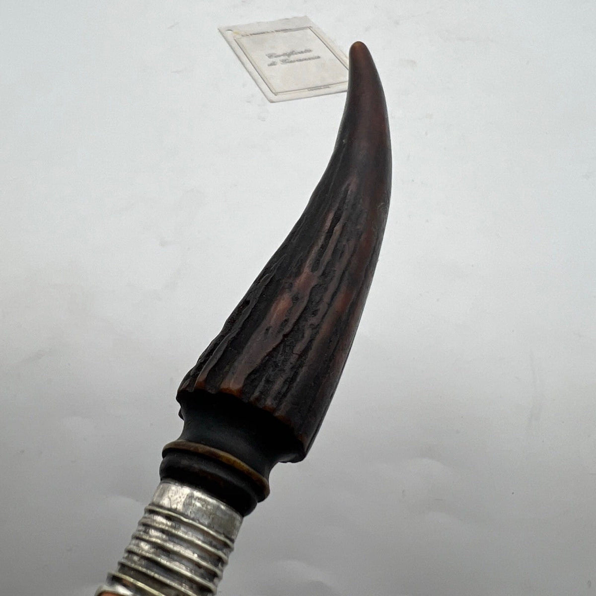 Forchetta tridente in argento sheffield antico silver plate corno di cervo Categoria  Sheffield & Argento