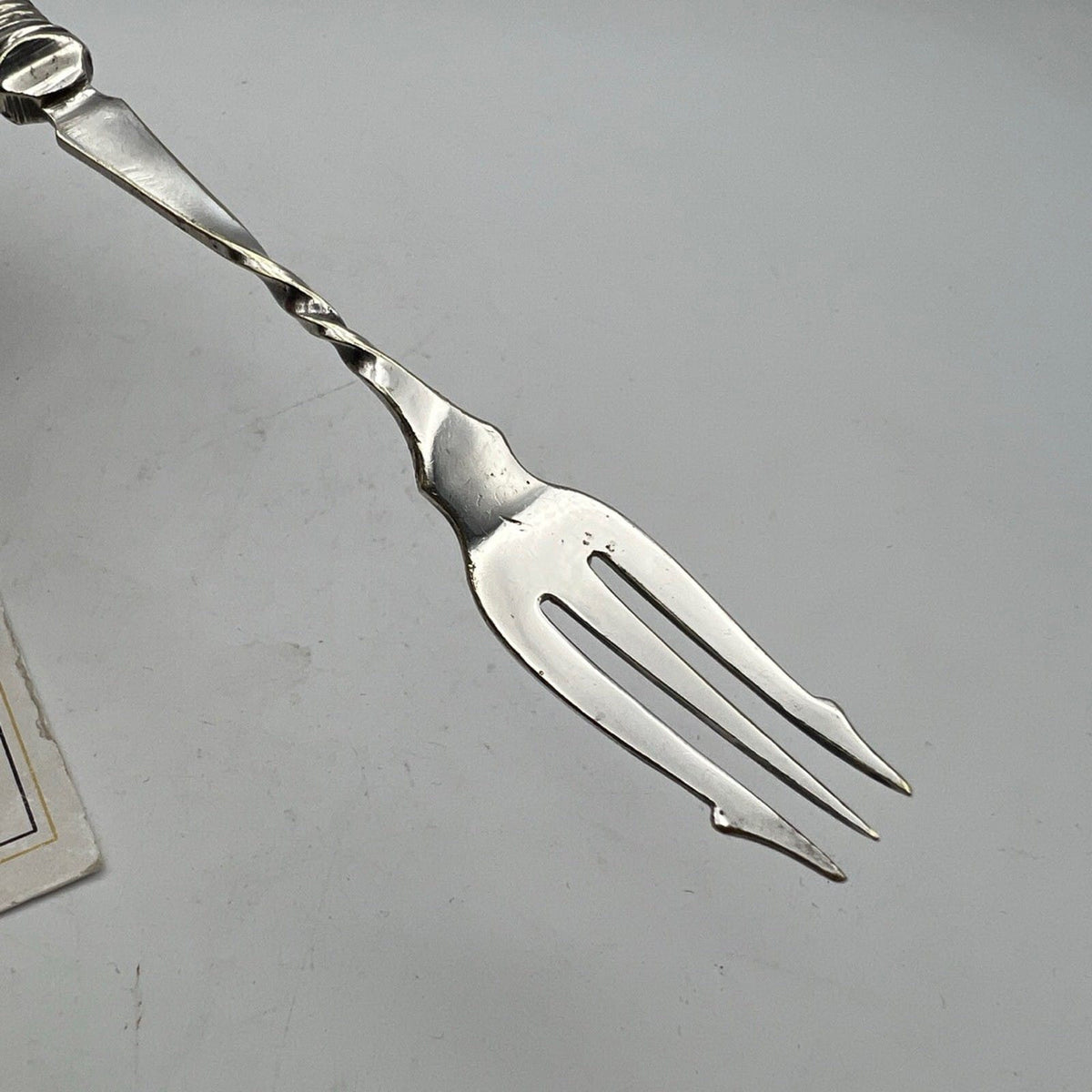 Forchetta tridente in argento sheffield antico silver plate corno di cervo Categoria  Sheffield & Argento