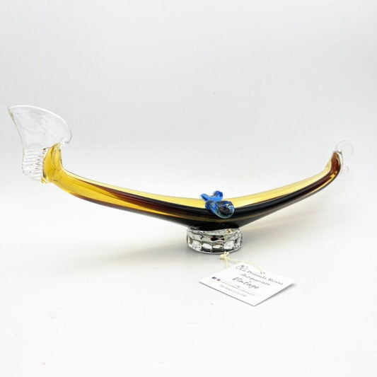 Gondola in vetro di murano ambra souvenir Venezia Italia anni 60 Posacenere Categoria  Vintage