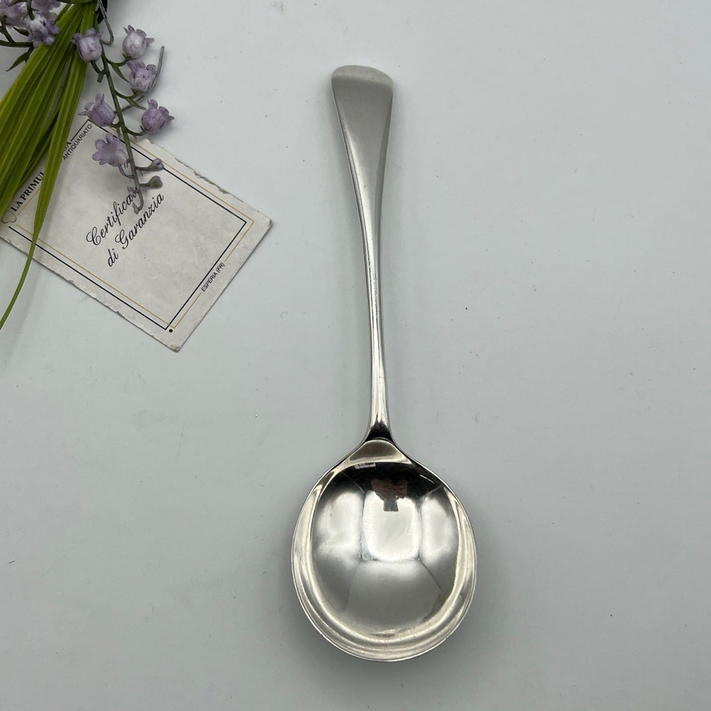 Grande Cucchiaio antico in argento placcato silver plated  inglese d'epoca Categoria  Sheffield & Argento