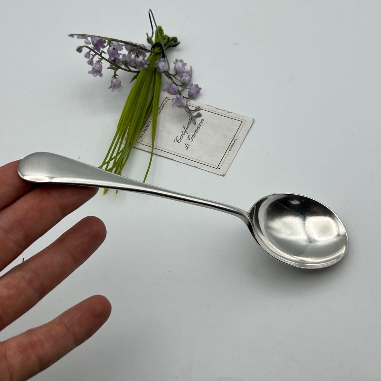 Grande Cucchiaio antico in argento placcato silver plated  inglese d'epoca Categoria  Sheffield & Argento