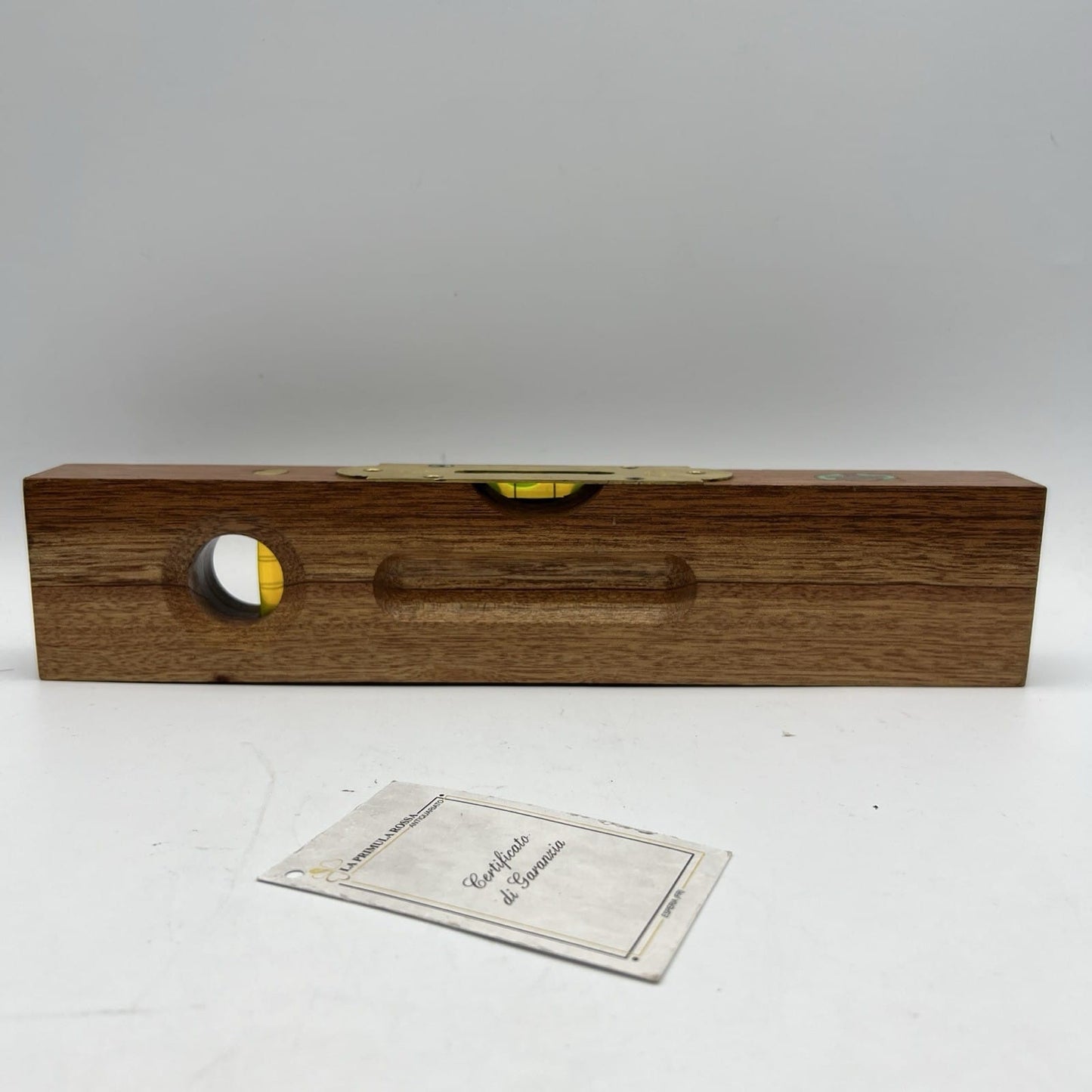 Grande Livella a due bolle antica in legno e ottone XX secolo inglese strumento Categoria  Attrezzi e Strumenti