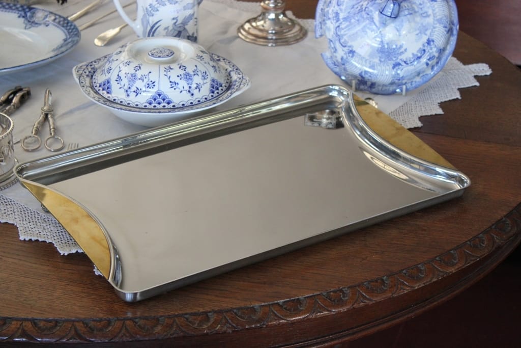 GRANDE VASSOIO ANNI '70 IN ACCIAIO INOX E OTTONE VINTAGE GOTTINGHEN TRAY Categoria  Vintage