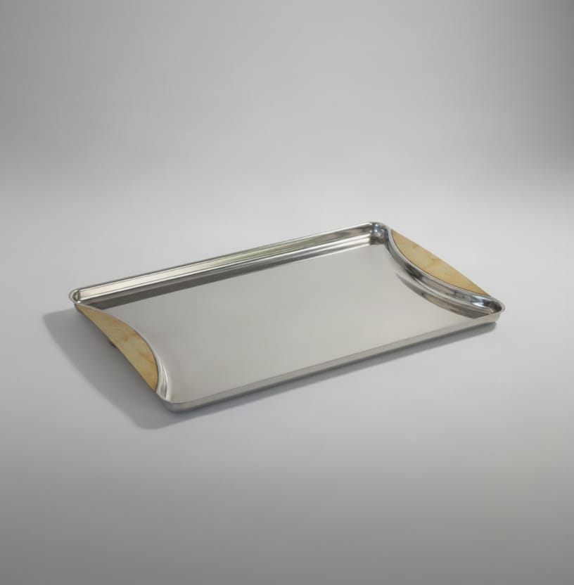 GRANDE VASSOIO ANNI '70 IN ACCIAIO INOX E OTTONE VINTAGE GOTTINGHEN TRAY Categoria  Vintage