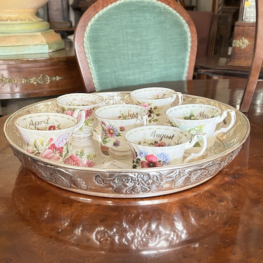 Grande Vassoio Rotondo in Argento Placcato Silver Plated in stile Antico Categoria  Sheffield & Argento