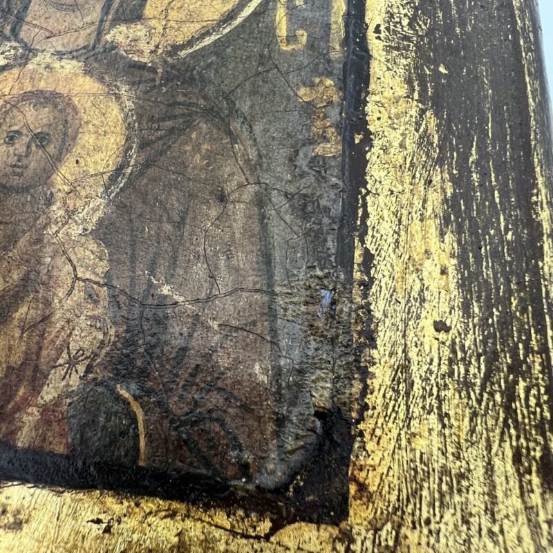 Icona antica bizantina religiosa sacra in legno Tavola Madonna con Bambino Categoria  Oggetti sacri - rosari