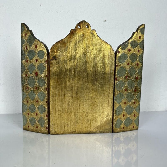 Icona antica religiosa sacra in legno dorato La Madonna dei Tramonti trittico Categoria  Oggetti sacri - rosari