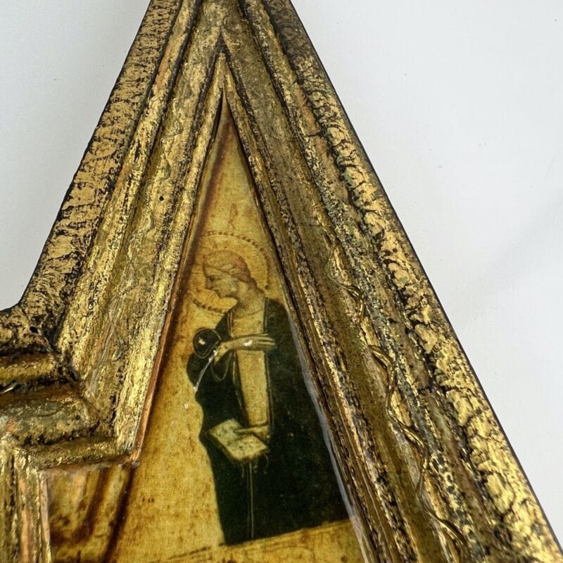 Icona antica religiosa sacra in legno dorato Madonna con il Bambino trittico Categoria  Oggetti sacri - rosari