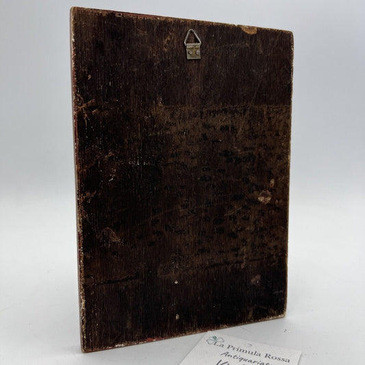 Icona antica religiosa sacra in legno dorato Madonna del Cardellino di Raffaello Categoria  Oggetti sacri - rosari