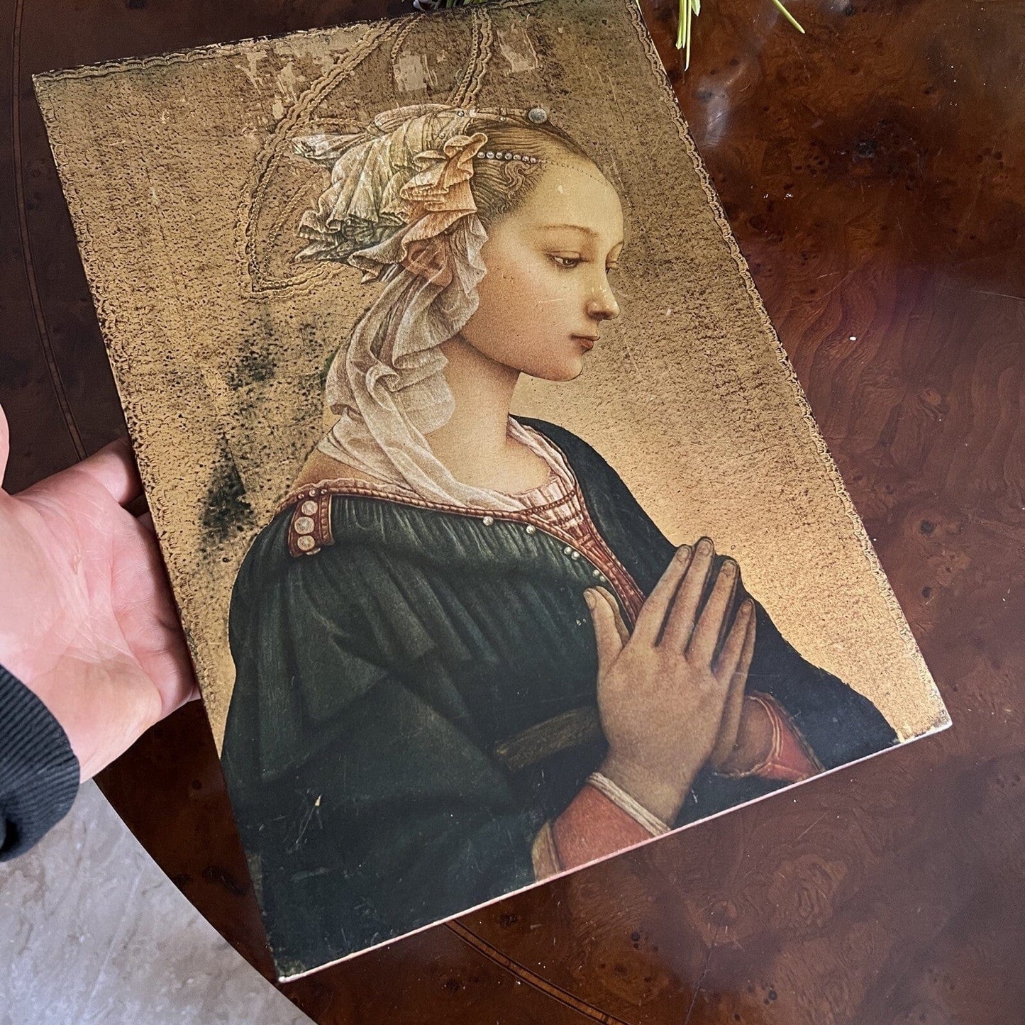Icona antica religiosa sacra in legno su tavola dorato Madonna di Lippi Filippo Categoria  Oggetti sacri - rosari