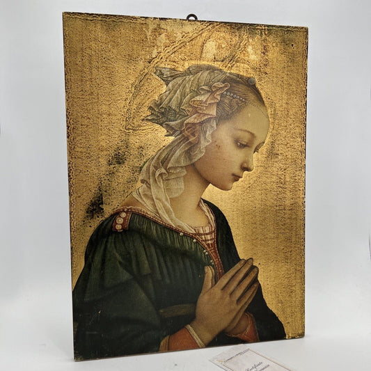 Icona antica religiosa sacra in legno su tavola dorato Madonna di Lippi Filippo Categoria  Oggetti sacri - rosari
