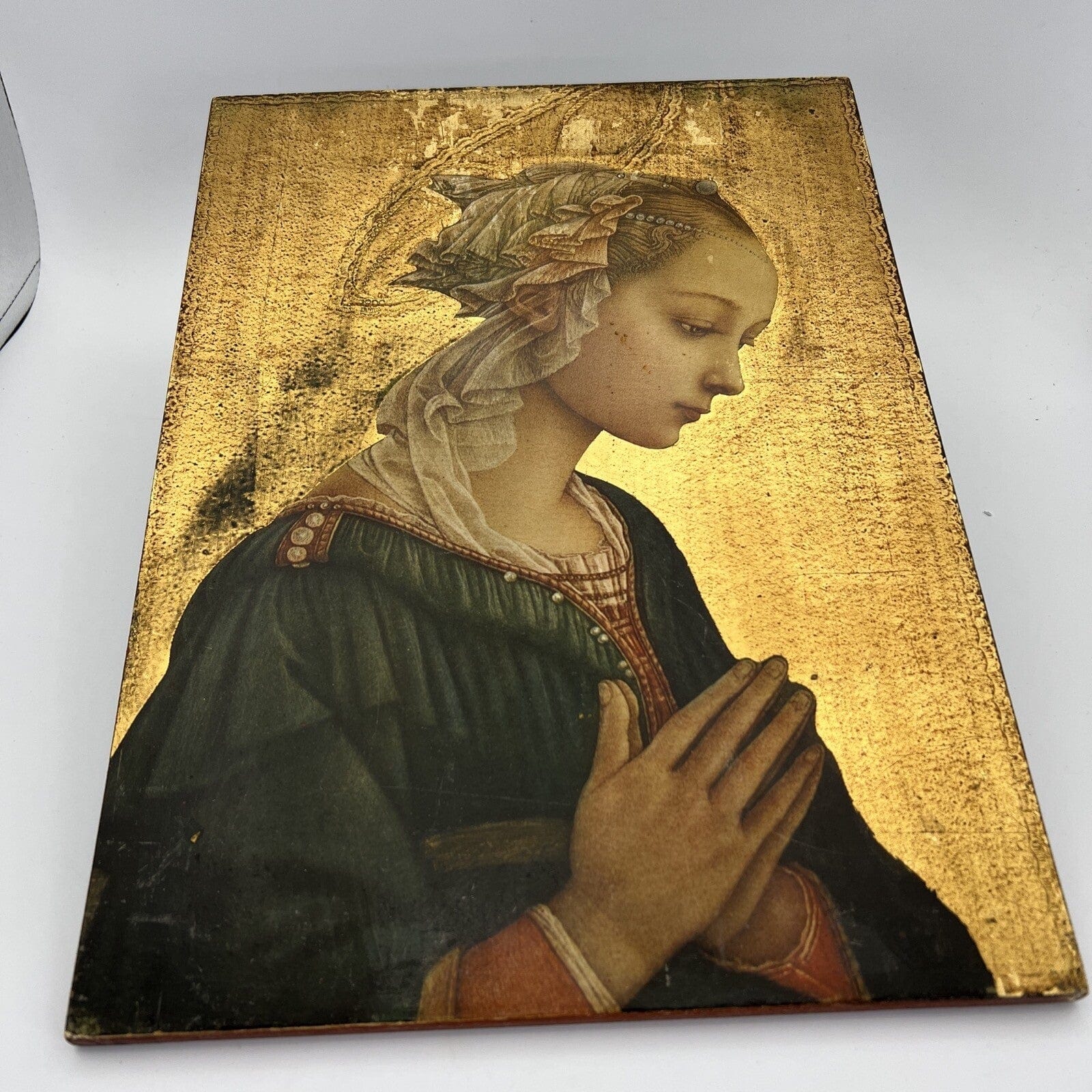 Icona antica religiosa sacra in legno su tavola dorato Madonna di Lippi Filippo Categoria  Oggetti sacri - rosari