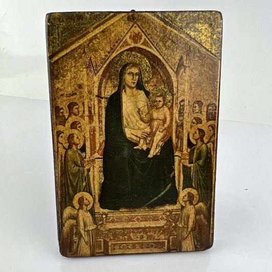 Icona antica religiosa sacra in legno Tavola Madonna con Bambino Ognissanti Categoria  Oggetti sacri - rosari