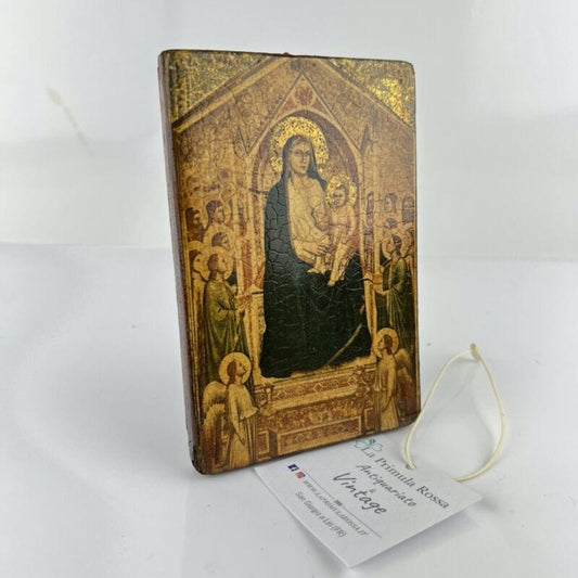 Icona antica religiosa sacra in legno Tavola Madonna con Bambino Ognissanti Categoria  Oggetti sacri - rosari