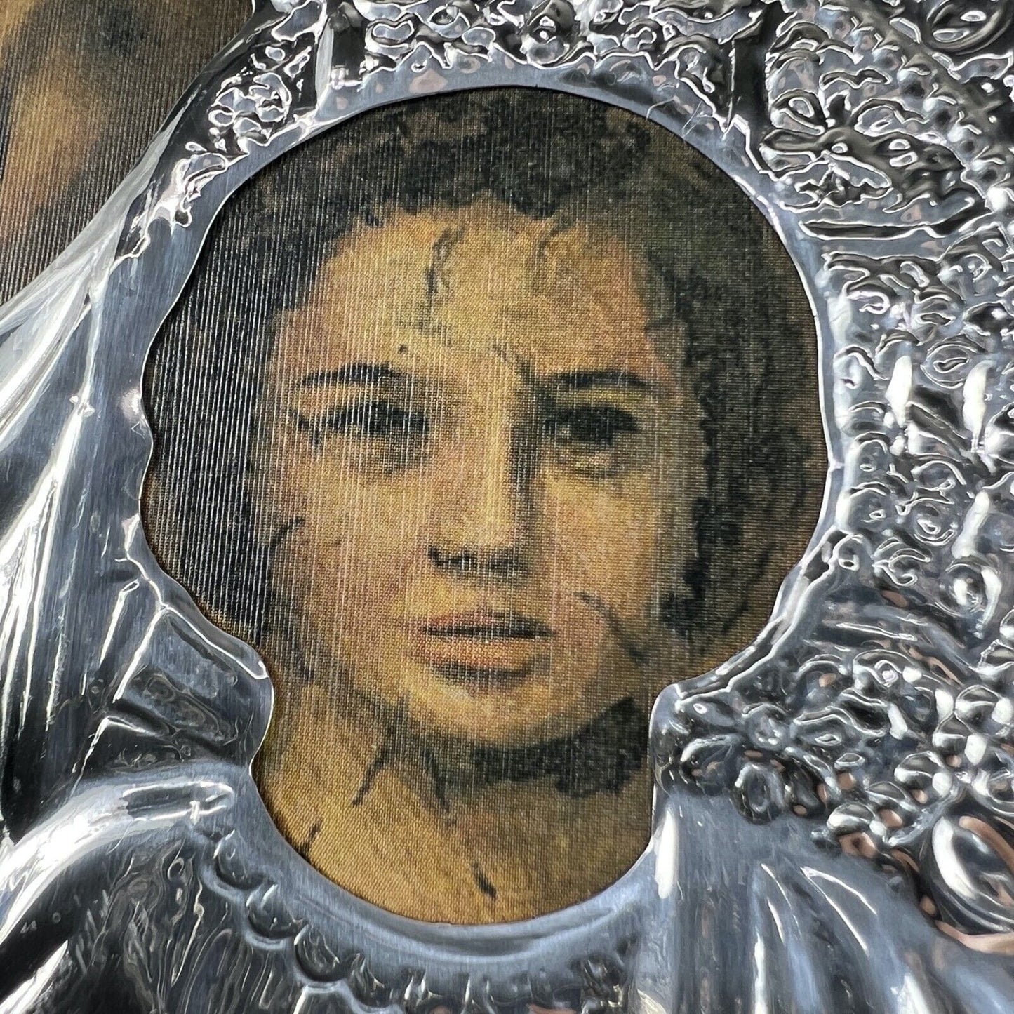 Icona antica religiosa sacra Madonna con Bambino Russa riza in Argento 925 Categoria  Oggetti sacri - rosari