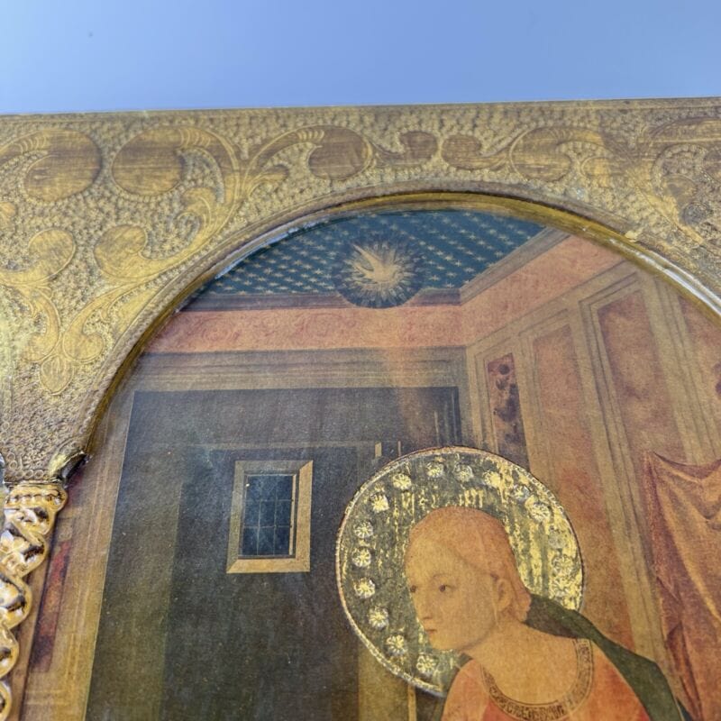 Icona bizantina antica in tavola legno e oro Fiorentina Annunciazione B.Angelico Categoria  Oggetti sacri - rosari