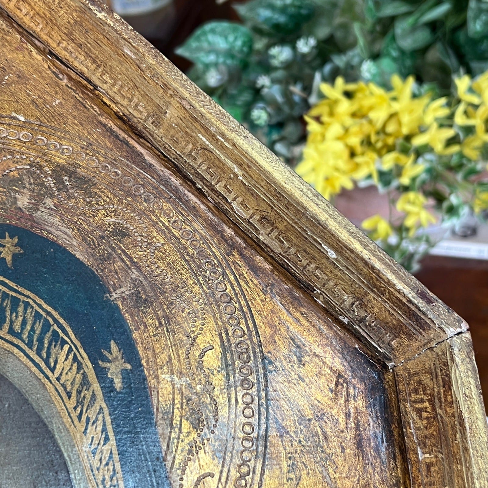Icona Bizantina stile antica Placca religiosa sacra in legno Madonna col Bambino Categoria  Oggetti sacri - rosari