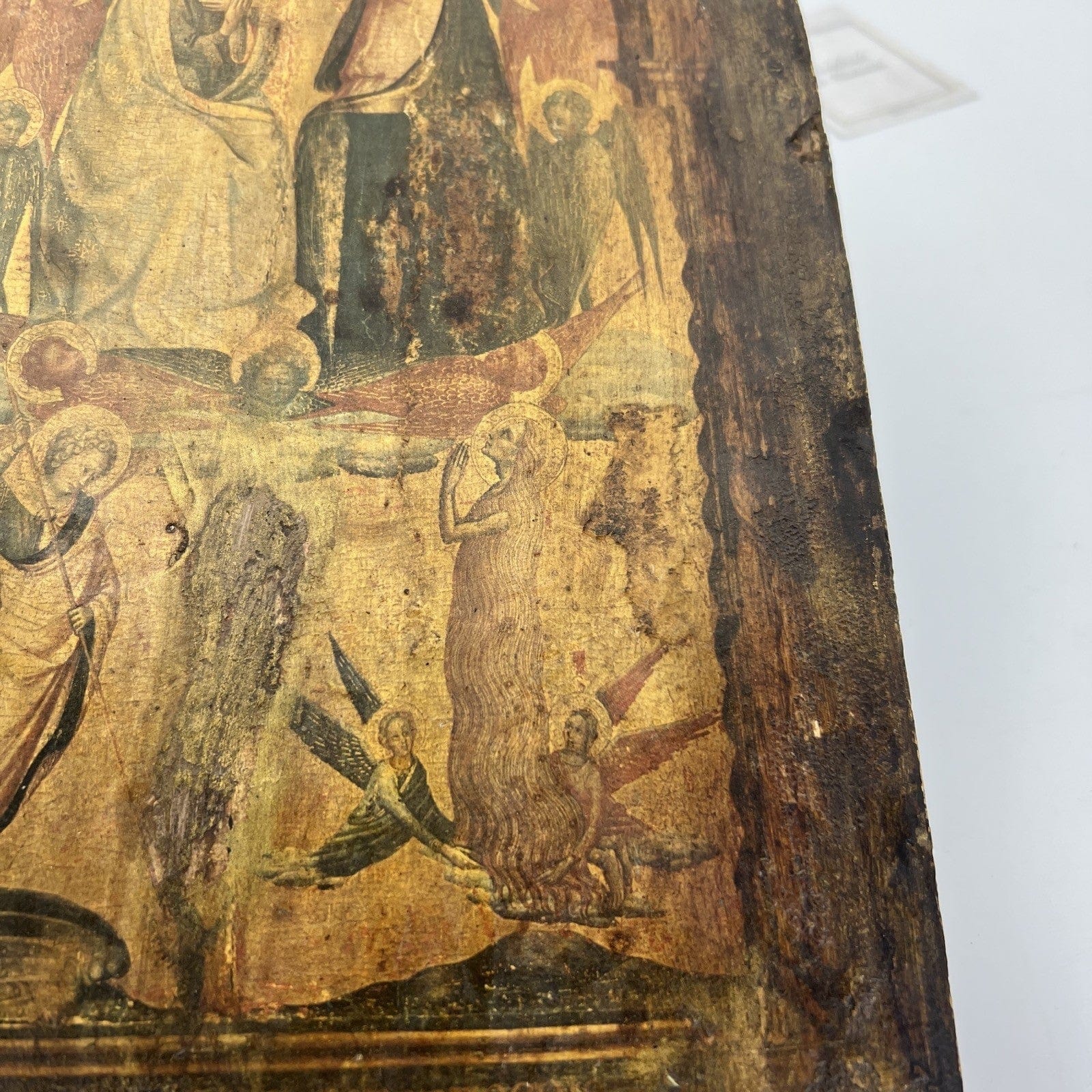 Icona Bizantina stile antica stampa su tavola in legno Incoronazione Vergine 900 Categoria  Oggetti sacri - rosari