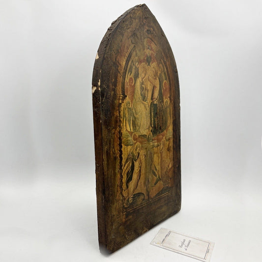 Icona Bizantina stile antica stampa su tavola in legno Incoronazione Vergine 900 Categoria  Oggetti sacri - rosari