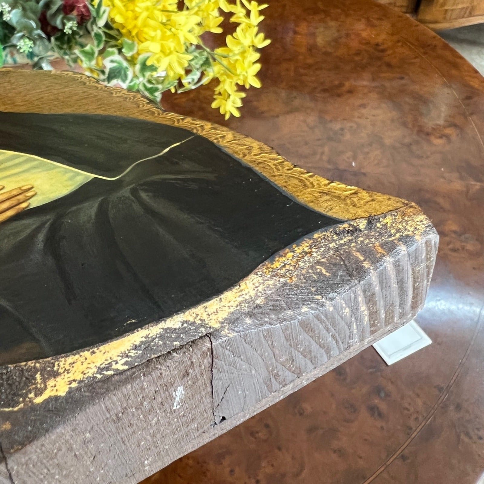 Icona fiorentina religiosa stile antico in legno e oro Santa Rita da Cascia Categoria  Oggetti sacri - rosari