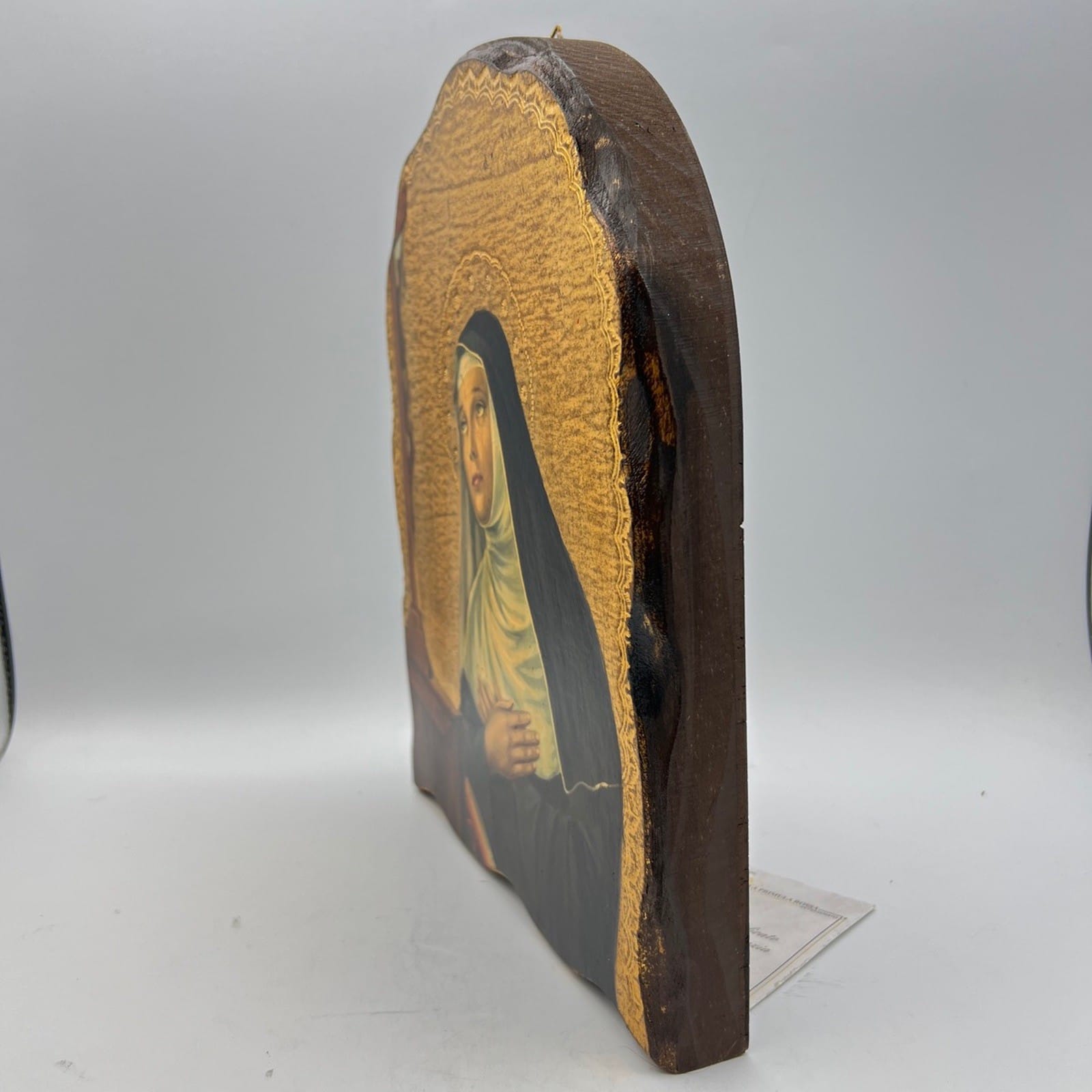 Icona fiorentina religiosa stile antico in legno e oro Santa Rita da Cascia Categoria  Oggetti sacri - rosari