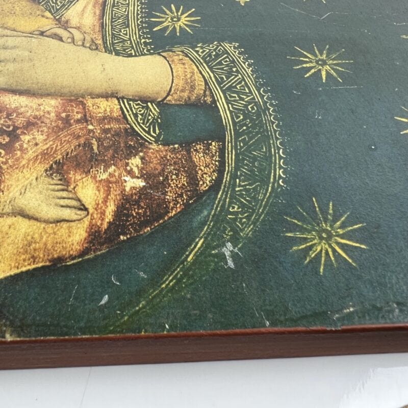 Icona Madonna con Bambino bizantina antica in tavola legno e oro Fiorentina Categoria  Oggetti sacri - rosari