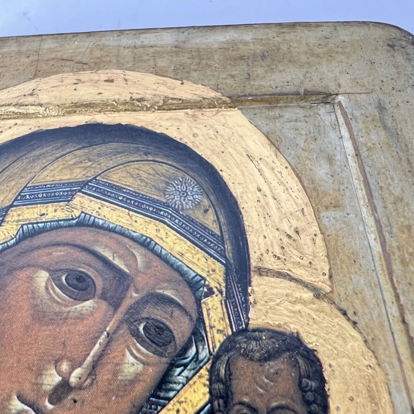 Icona stile antica bizantina religiosa sacra in legno Tavola Madonna di Kazan Categoria  Oggetti sacri - rosari