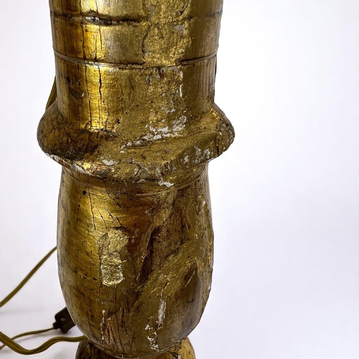 Lampada antica da tavolo in legno dorato oro Lume  Candeliere epoca '800 Categoria  Lampade Appliques