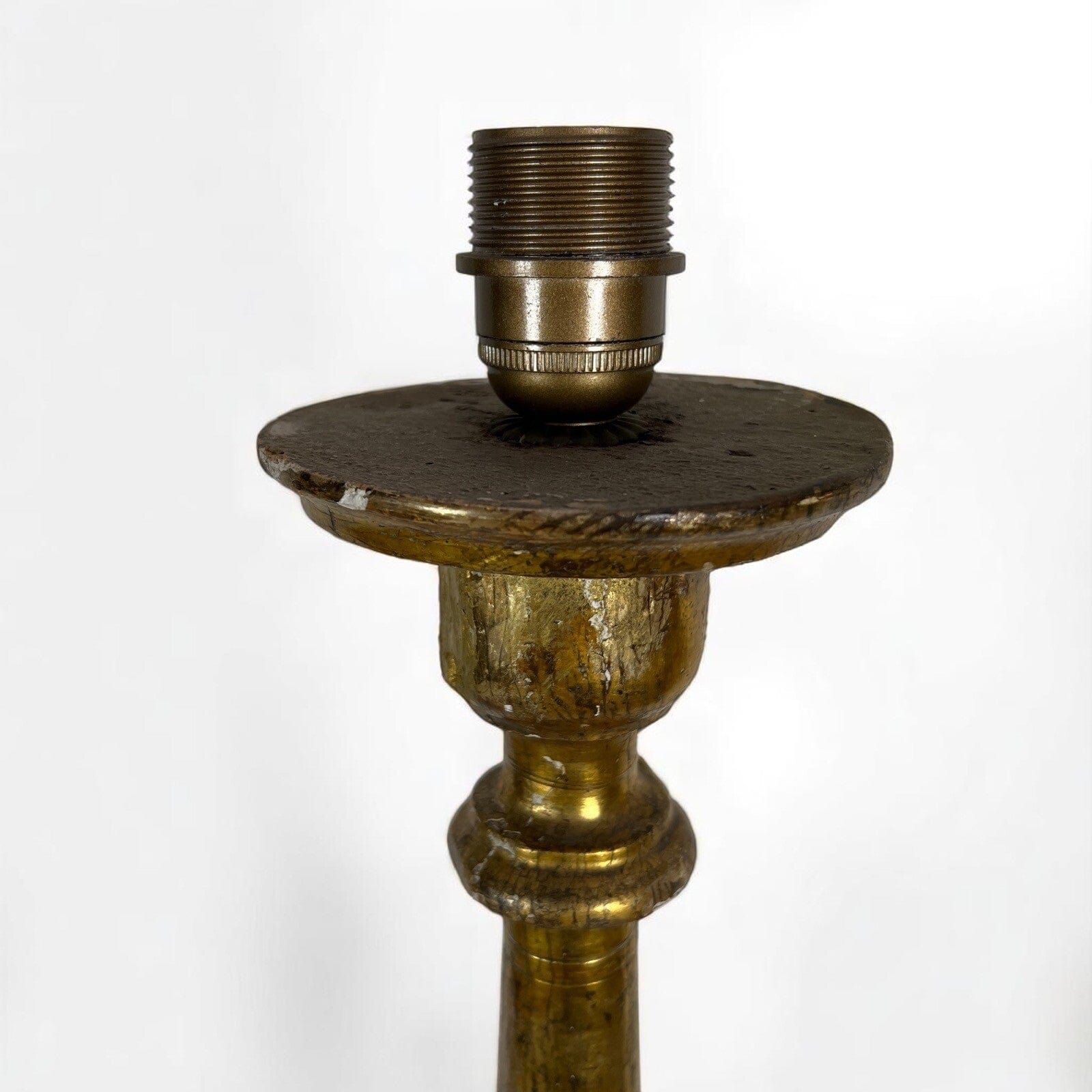 Lampada antica da tavolo in legno dorato oro Lume  Candeliere epoca '800 Categoria  Lampade Appliques