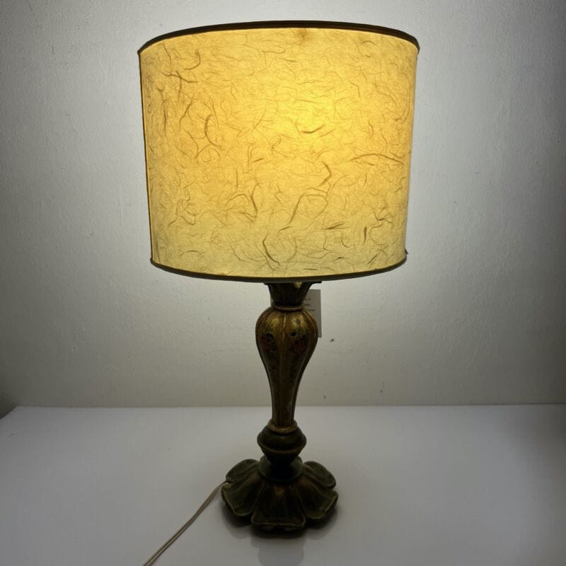 Lampada antica fiorentina da tavolo vintage Abatjour Lume in legno dipinto Verde Categoria  Lampade Appliques
