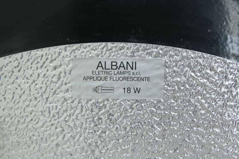 Lampada da parete applique mezzaluna in vetro satinato ALBANI modernariato nero Categoria  Lampade Appliques