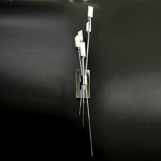 Lampada da parete cromata applique modernariato di Design vetro satinato ALBANI Categoria  Lampade Appliques