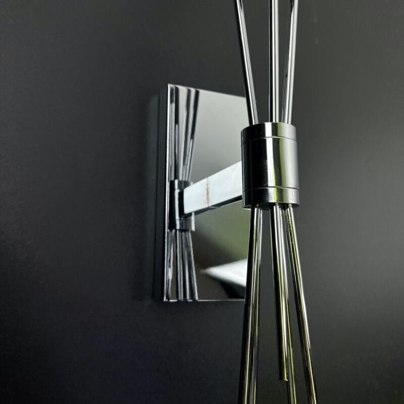 Lampada da parete cromata applique modernariato di Design vetro satinato ALBANI Categoria  Lampade Appliques