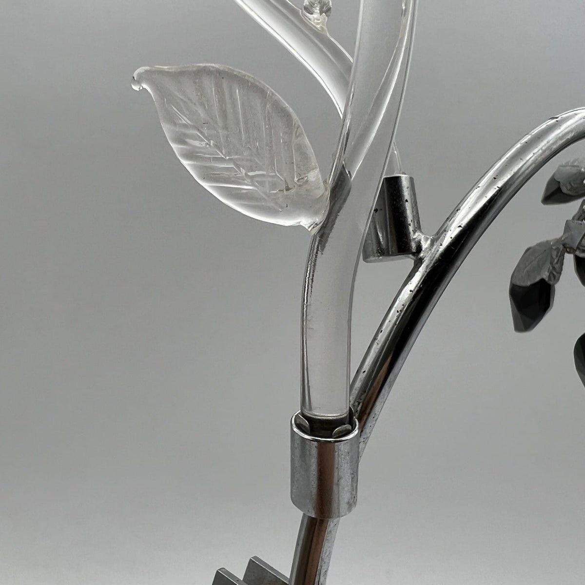 Lampada da tavolo Collezione Boccioli Cromata fiori Rami in vetro Murano LAMP Categoria  Lampade Appliques