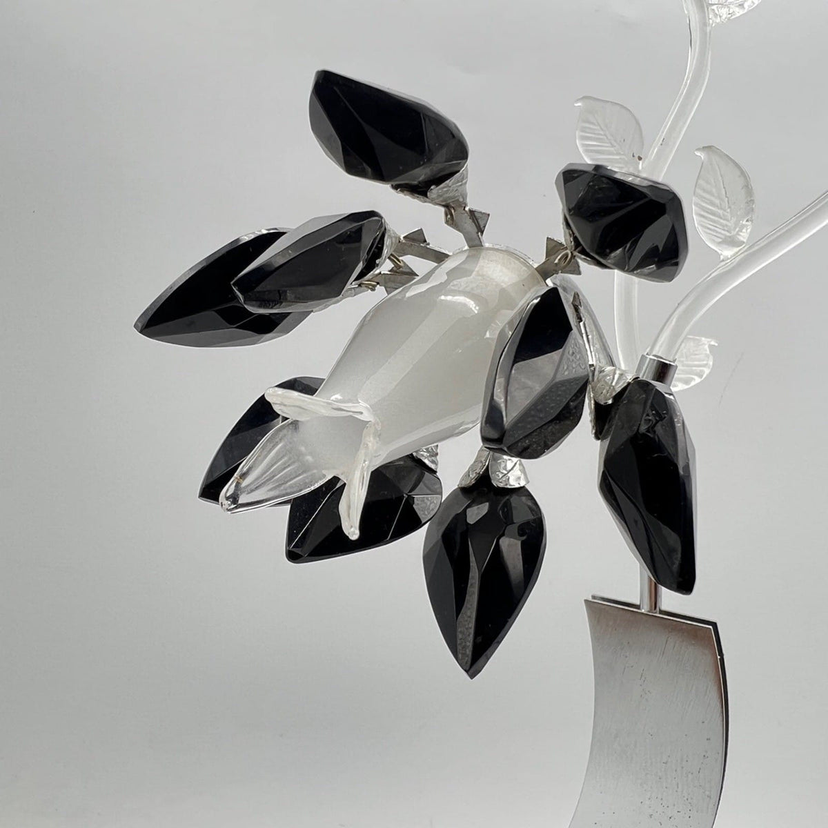 Lampada da tavolo Collezione Boccioli Cromata fiori Rami in vetro Murano LAMP Categoria  Lampade Appliques