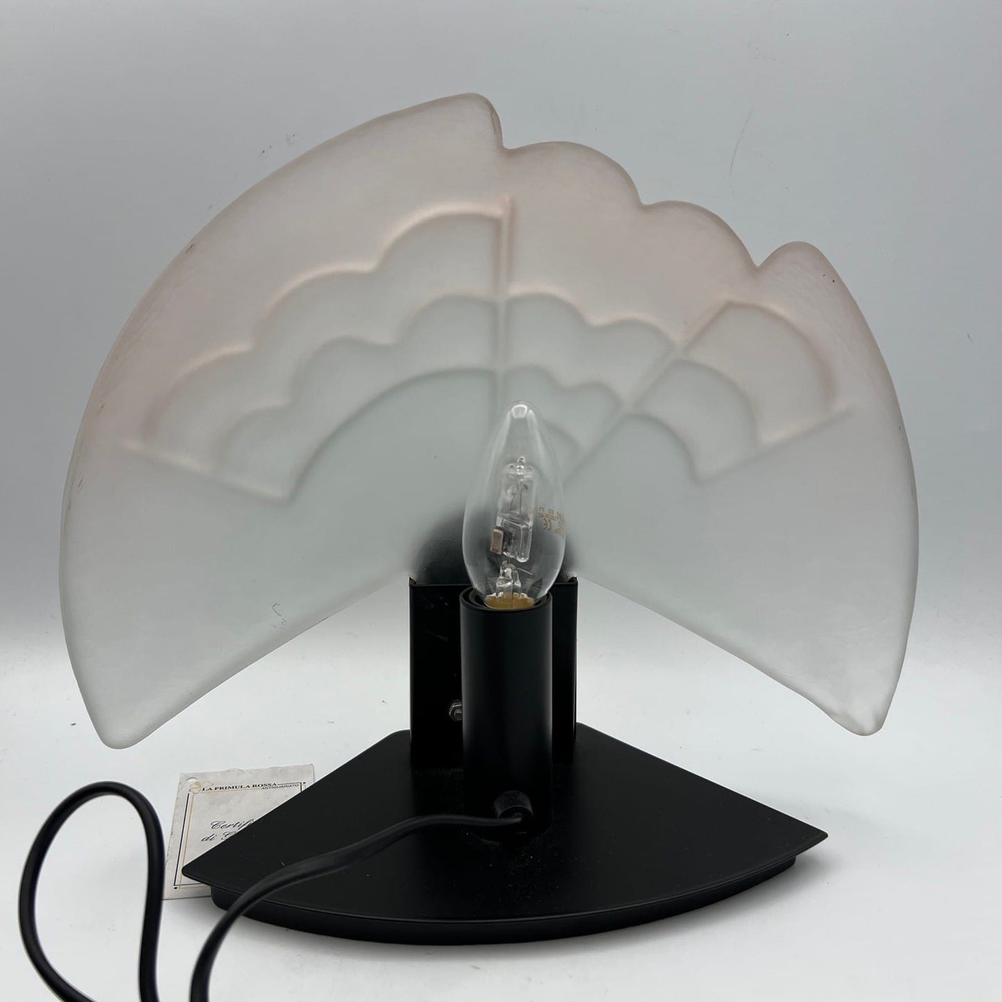 Lampada Da Tavolo Vintage stile Art Deco Con Vetro Ventaglio di Murano Satinato Categoria  Lampade Appliques