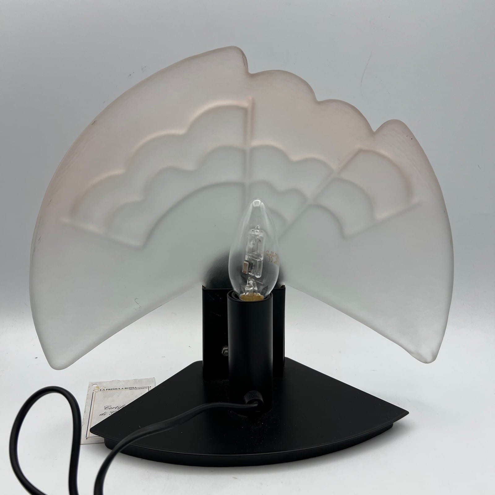 Lampada Da Tavolo Vintage stile Art Deco Con Vetro Ventaglio di Murano Satinato Categoria  Lampade Appliques