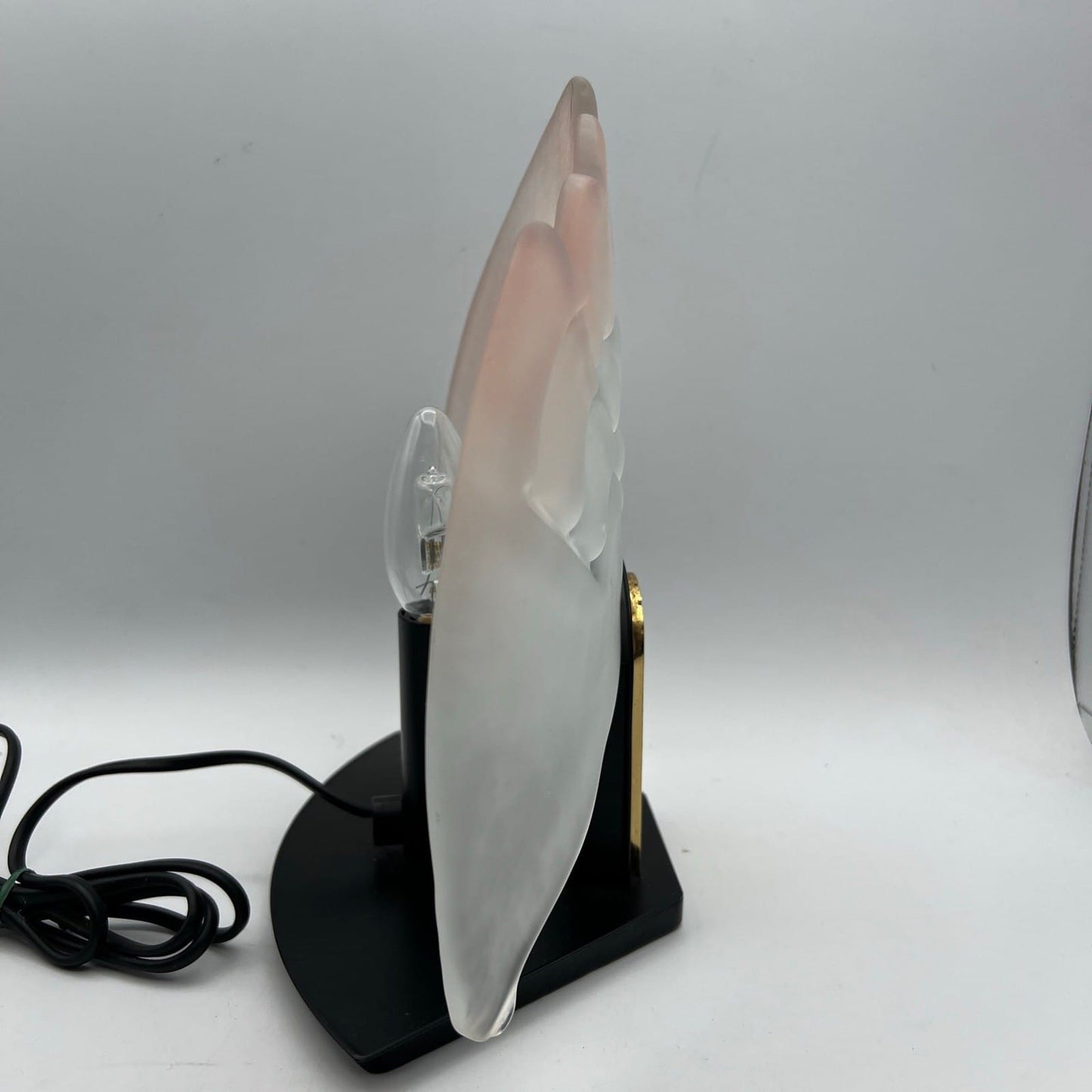 Lampada Da Tavolo Vintage stile Art Deco Con Vetro Ventaglio di Murano Satinato Categoria  Lampade Appliques
