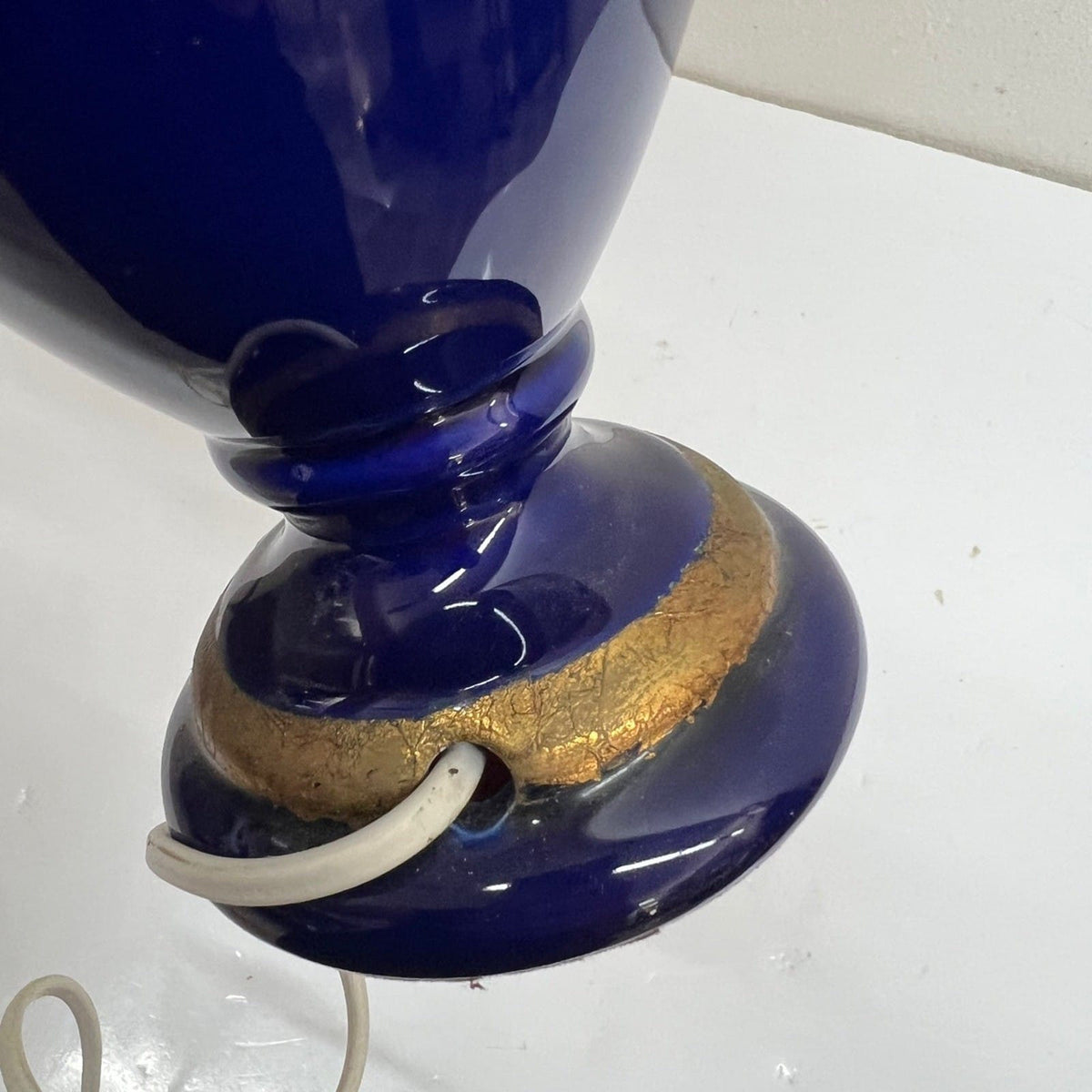Lampada in ceramica blu Cobalto Oro stile Antica da tavolo vintage Abatjour Lume Categoria  Lampade Appliques