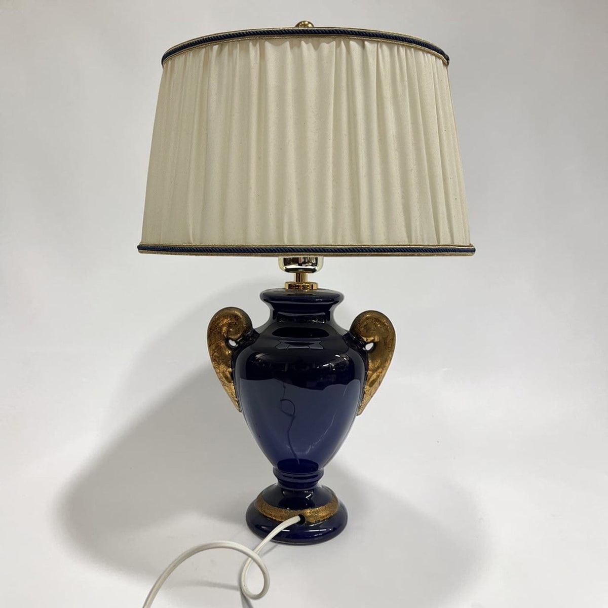 Lampada in ceramica blu Cobalto Oro stile Antica da tavolo vintage Abatjour Lume Categoria  Lampade Appliques