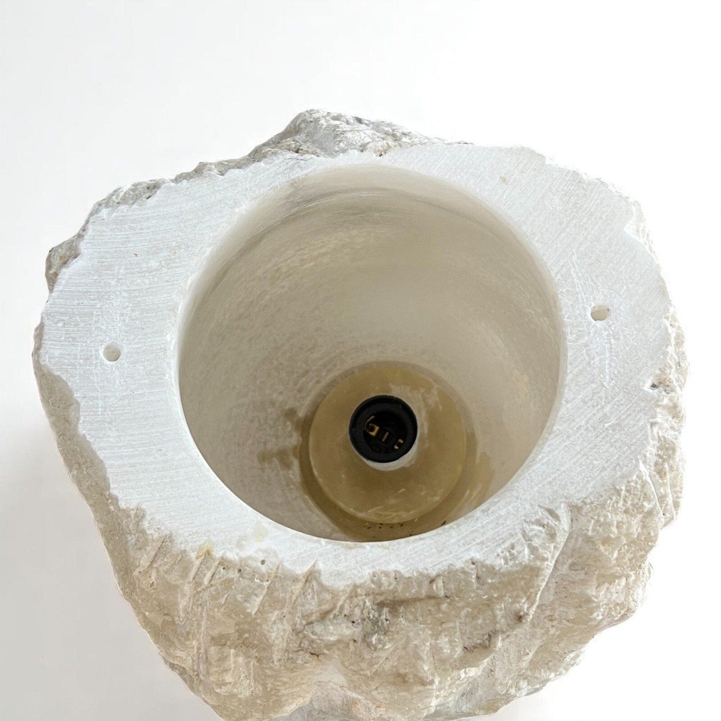 Lampada in Pietra di Alabastro simil sale Marmo Anni '70 Lume Roccia grezza Categoria  Lampade Appliques