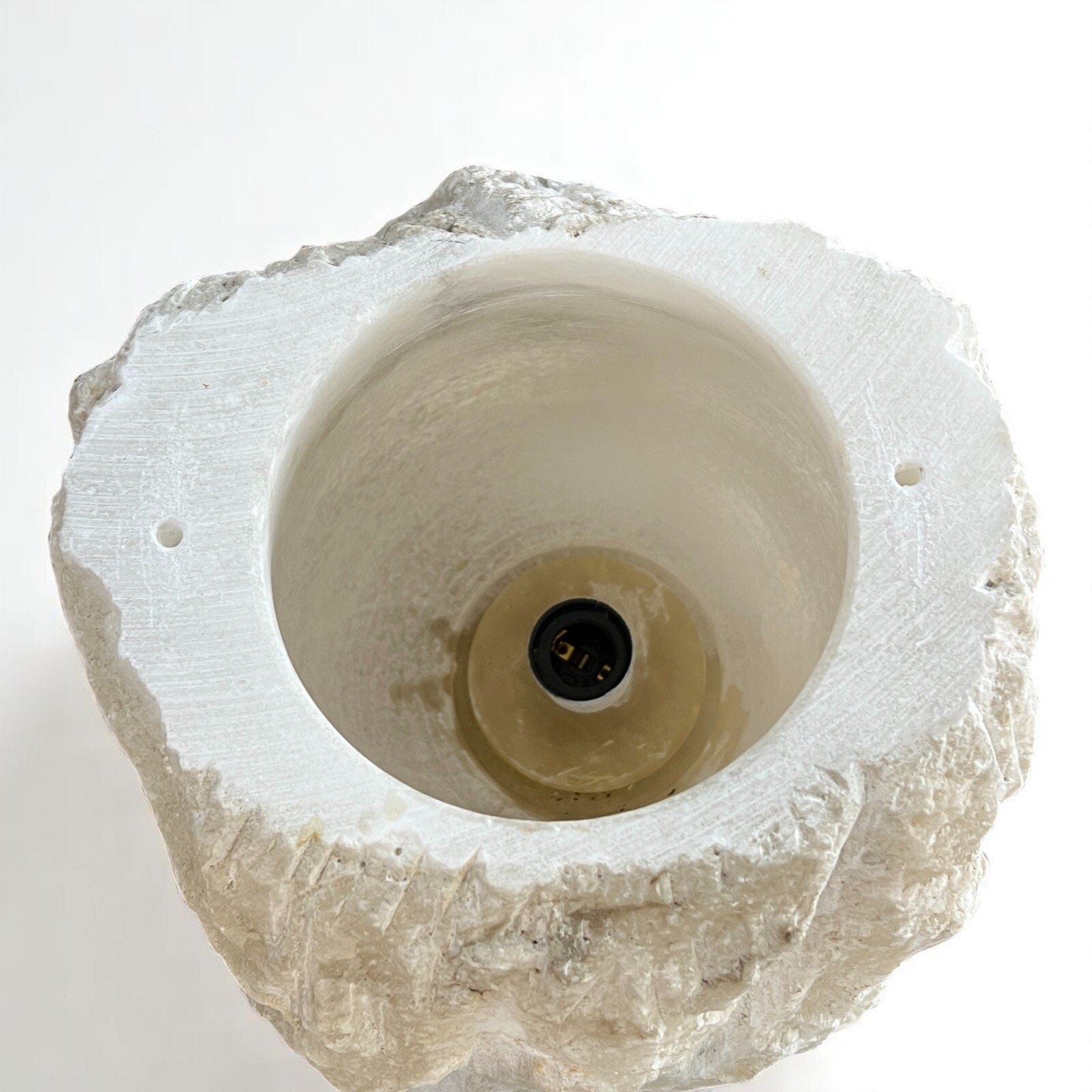 Lampada in Pietra di Alabastro simil sale Marmo Anni '70 Lume Roccia grezza Categoria  Lampade Appliques