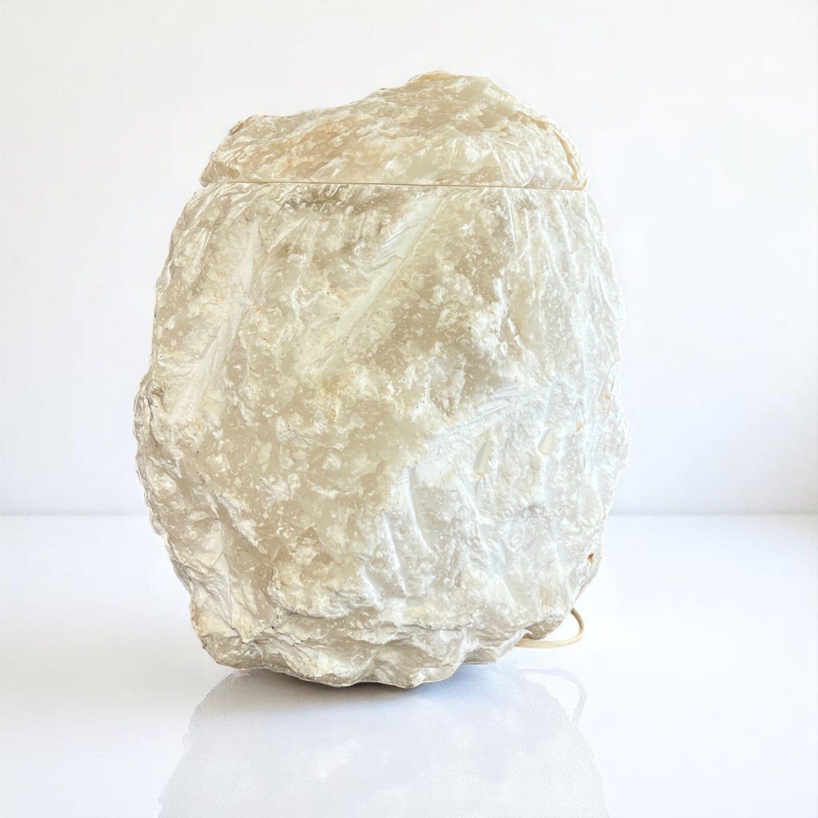 Lampada in Pietra di Alabastro simil sale Marmo Anni '70 Lume Roccia grezza Categoria  Lampade Appliques